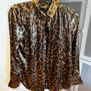 J Crew Leopard Print Button-Up Shirt